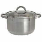 Кастрюля нерж. 5,2л со стекл.крышкой d-22 см BE-113/2