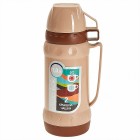 Термос со стеклянной колбой 1,0л+2 чашки (бежевый) (Alpenkok) AK-10034S