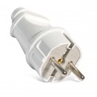 Вилка прямая с/з белая 16А 250В UNIVersal (A101)